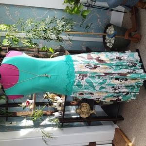 Coldwater Creek Printed Skirt and Matching Tank Set Jade PS